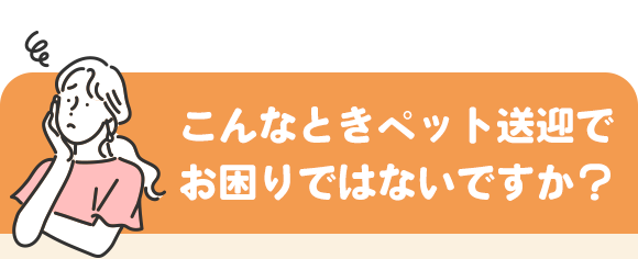 こんなときペット送迎でお困りではないですか?